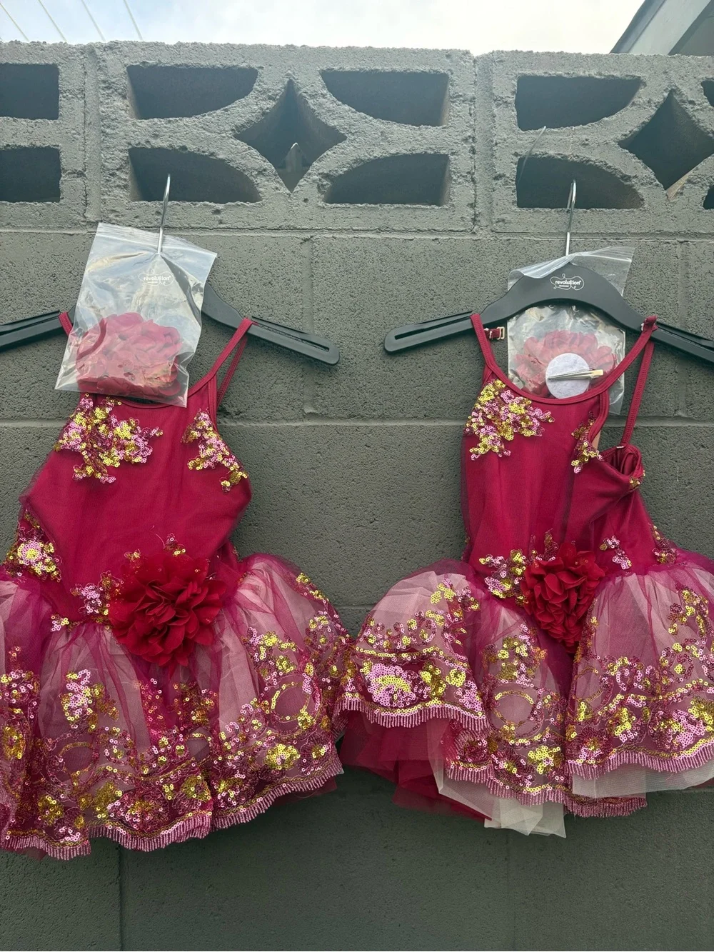 Revolution Dancewear Magenta Sequin Girls Ballet Costume